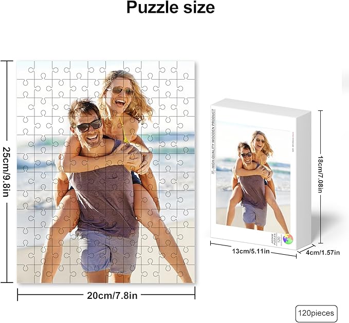 Custom Puzzle from Photos, Personalized Photo Puzzle 35/70/120/200/300 Piece, Puzzles Gifts for Couple, Family and Friends, Custom Gifts for Valentine's Day, Christmas, Anniversary Jigsaw Puzzles