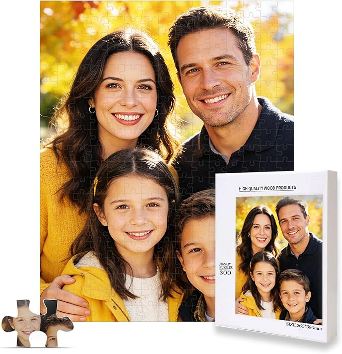 Custom Puzzle from Photo, Personalized Puzzle for Adults 120/200/300/500/1000 Pieces, Customized Jigsaw Puzzle Gift for Family, Wedding, Friend