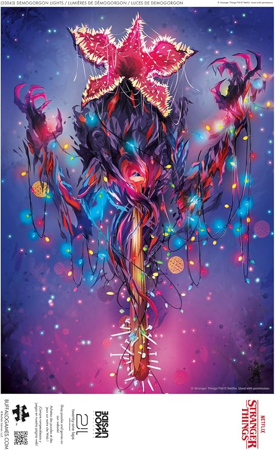 Buffalo Games – Stranger Things Demogorgon Lights 500 Piece Jigsaw Puzzle Colorful Puzzle for Adults – Precision-Cut Pieces, Beautiful Artwork, and Hours of Relaxing Fun