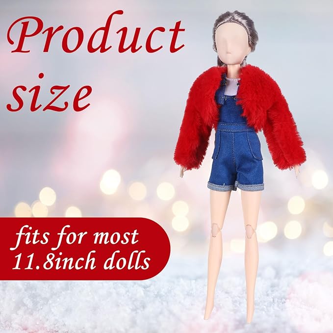 Bencailor 6 Pcs Doll Clothes for 11.8 Inch Doll Clothing Outfit Accessories Winter Coat Tops Swimwear T Shirt Dress Outfit Birthday Gift(Classic Style,Vibrant Color)