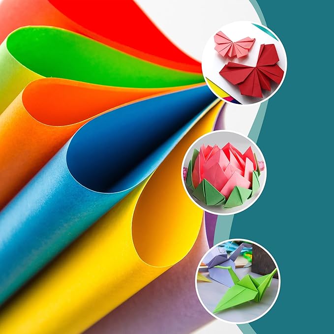 AIMI Assorted Colors Bulk for School Supplies A4 Copy Paper Construction Paper Classroom Supplies Elementary Great for Arts Painting Coloring Drawing Crafts (100)