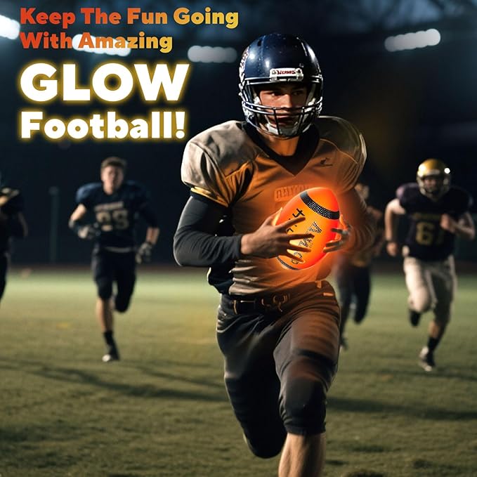VINTOP Light Up Football - LED Glow in the Dark Football for Kids & Adults, Includes Free Air Pump, Sturdy Durable Sports Ball, Birthdays/Christmas/Outdoor Play