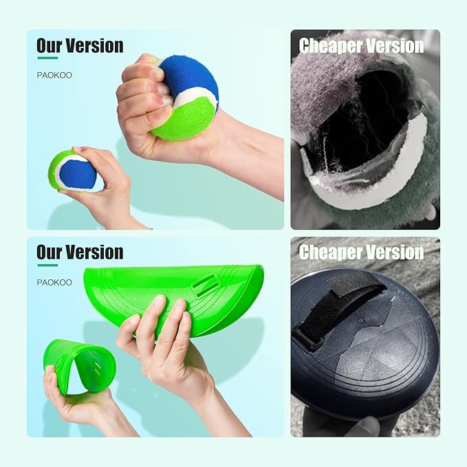 EVERICH Upgraded Toss and Catch Ball Game Set - Indoor and Outdoor Games for Kids 3-12, Beach Sand Pool Water Toy Includes 2 Paddles 2 Sticky Balls, Great Birthday Easter Gifts for Boys Girls