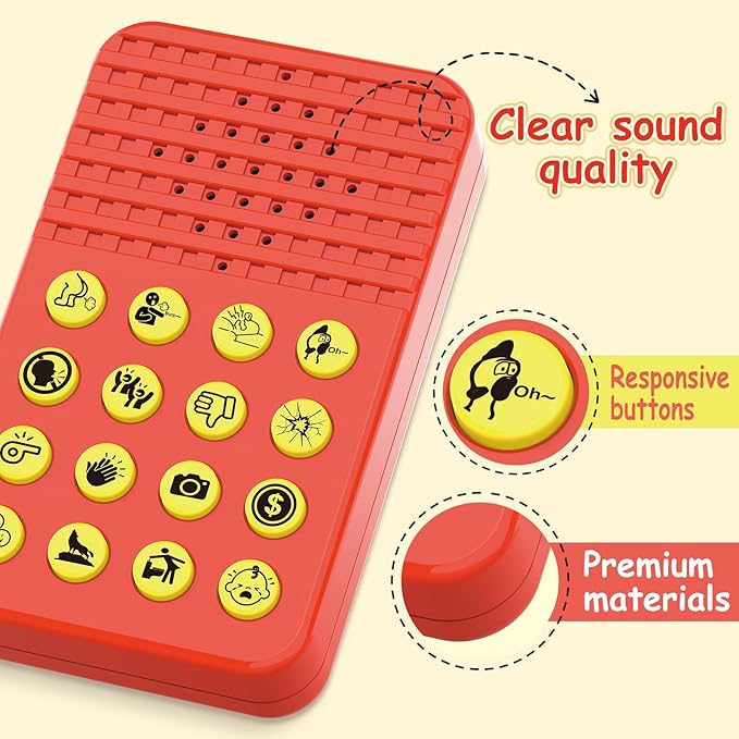 GEERAY Sound Effects Machine, 16 Hilarious Sounds, Include Fart, Applause, Laughter and More, Pocket Sized Funny Noise Maker Toys for Boys Ages 8-13, Cool Gadgets Gag Gifts for Kids Teens Boys Girls