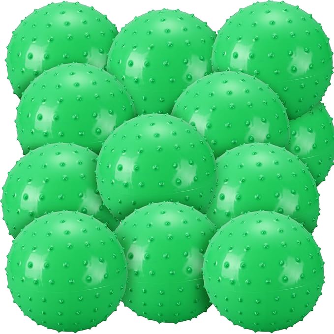 Bouncy Spiky Sensory Ball - Inflatable Massage Stress Fidget Toy Playground Balls for School Party Favors Outdoor Indoor