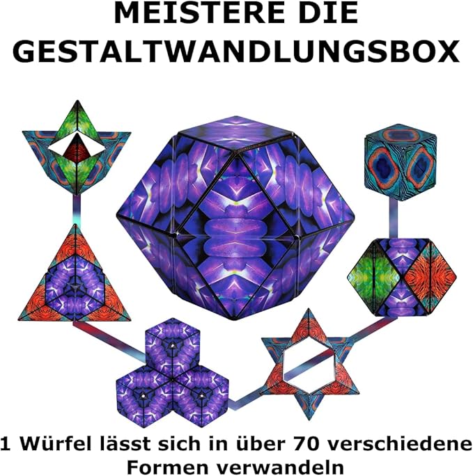 Shashibo Shape Shifting Box - STEM Fidget Toy with Ultra Strong Magnets - Sensory Puzzle Cube Transforms Into 100+ Shapes, Easter Basket Stuffers Gift for Kids, Teens, and Adults (Wings)