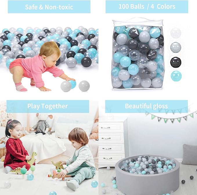 STARBOLO Ball Pit Balls for Toddlers Phthalate Free BPA Free Non-Toxic Crush Proof Play Balls for Toddlers Kids Pool Playhouse Pack of 100 200 500