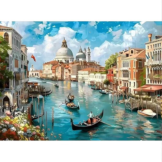 Venice Landscape 1000 Piece Puzzle for Adults,Puzzles for Adults 1000 Pieces,Challenging and Hard Difficult Mosaic Jigsaw Puzzles Toy Games 1000Pieces 27.5 X 19.7inch