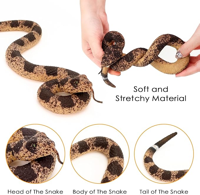 1pc Realistic Rubber Snakes Plastic Snakes Prank Snake for Party, Tricking People, Garden Props Decorations, 13in