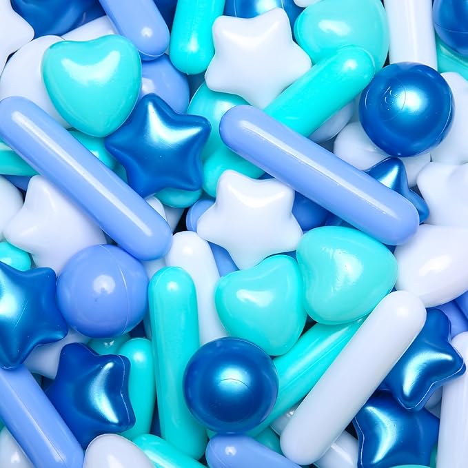 STARBOLO 500pcs Ball Pit Balls for Toddlers - Blue Ball Pit Balls Crush Proof Plastic Toy Balls for Toddlers Ball Pits, Ball Pit Play Tent, Baby Pool Water Toys,500pcs(Pearl Blue 4 Colors)
