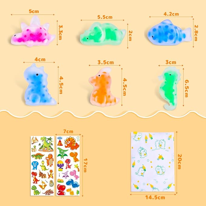 LEEHUR 24PCS Kawaii Squishies Mochi Squishy Toys for Party Favors Goodie Bags Stuffers, Stress Relief Squeeze Squishy Fidget Toys for Classroom Prizes Birthday Easter (24 Animal)