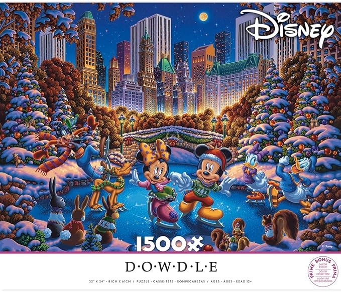 Ceaco - Disney - Dowdle - Mickey and Friends - Skating in Central Park - 1500 Piece Jigsaw Puzzle