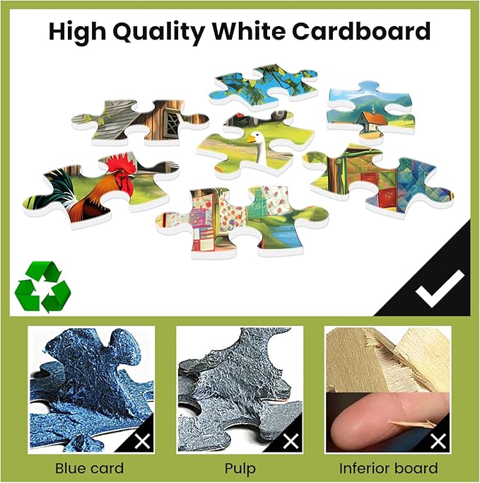 500 Pieces Puzzles for Adult Jigsaw Puzzle 500 Piece Puzzle Elderly Puzzle Chicken Duck Farm Puzzles Gift for Mom Dad Family Friend Family Activity Games Home Decor Wall Art 20.5x15IN