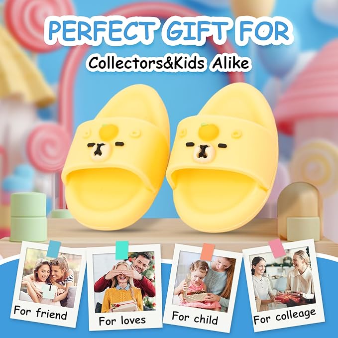 Summer Sandals for Dolls - Blue Open-Toe Slippers, Cute Accessories for Photography, Display & Collectors Age Limit 15 （Yellow）
