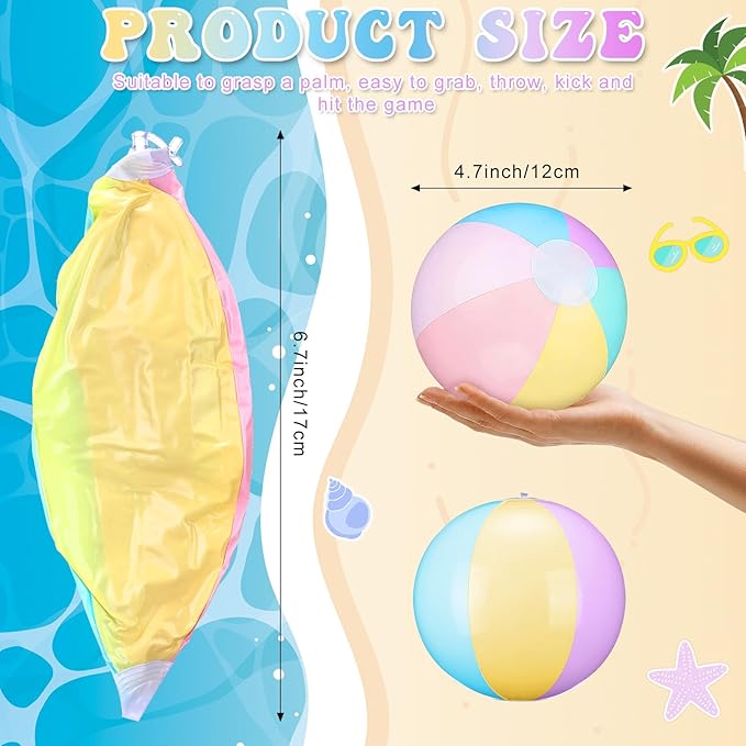 Zhanmai 100 Pack Inflatable Beach Balls 5 Inch Summer Beach Ball Pool Party Toy for Kids and Adults Blow Up for Party Favor Daily Game Toys Birthday Decorations (Macaron Color)