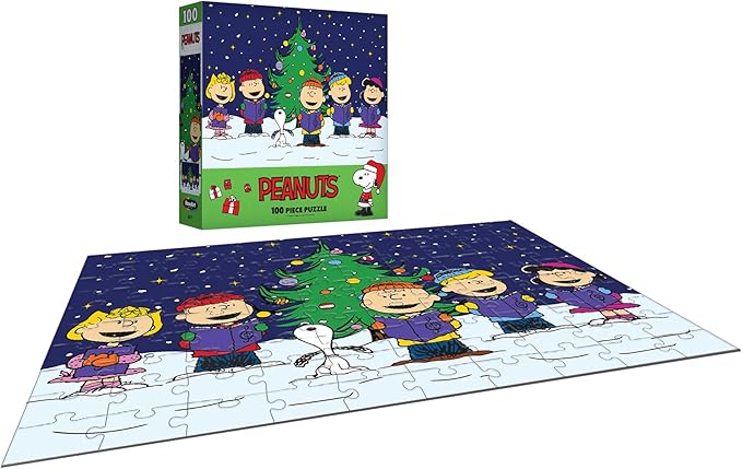 RoseArt - Peanuts - Christmas Caroling - 100 Piece Jigsaw Puzzle for Kids and Adults