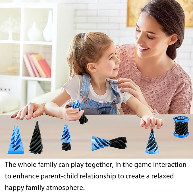 3 Packs Impossible Cone,Spiral Cone Fidget Toy Impossible Pyramid Passthrough Toy,3D Printed Spiral Cone Fidget Toy,Mini Vortex Thread Illusion Desktop Deco Souvenir Gift for Anxiety Relaxing