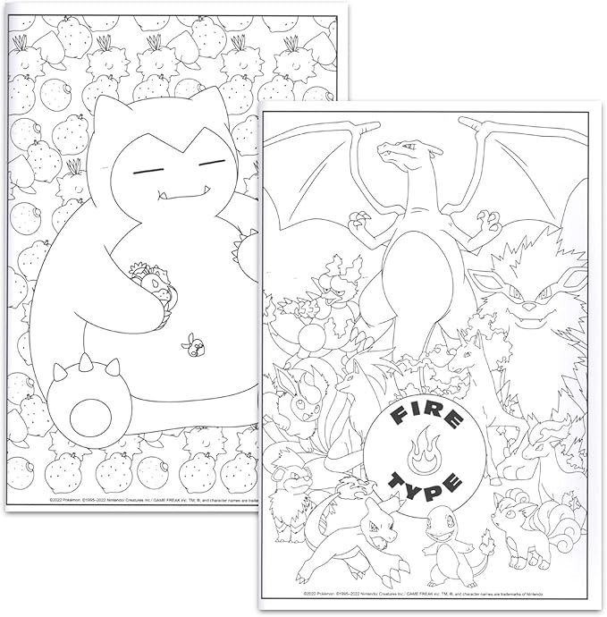 Pokemon Coloring Book for Kids, Teens - Bundle with Pokemon Advanced Coloring Book Plus Pokemon Cards for Boys | Pokemon Coloring Set