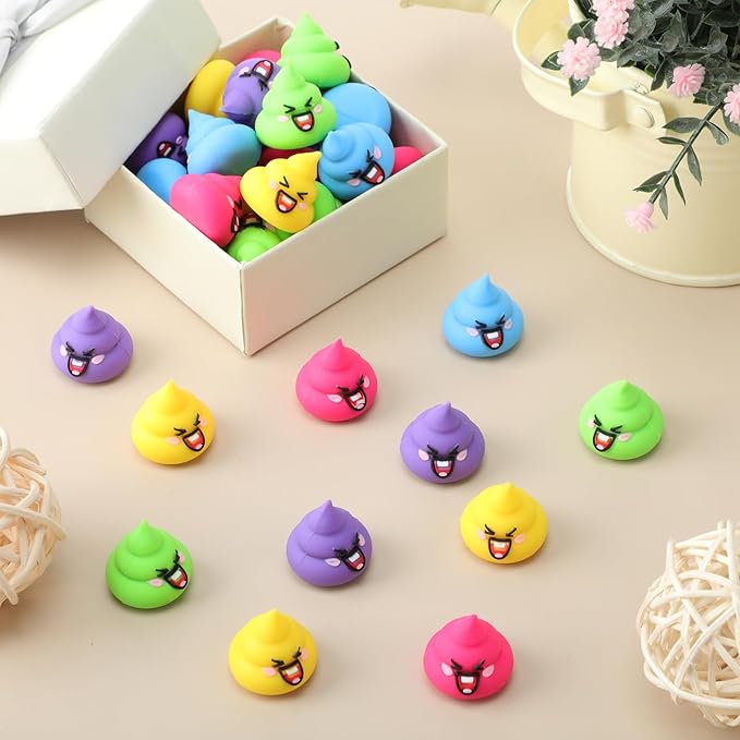 30 Pcs Tiny Poop Figurine Mini Expression Poo Statue Small Fake Poo Figures Poop for Gift Bag and Halloween Egg Fillers Hide and Seek Props Party Supplies Gifts (Multicolor)