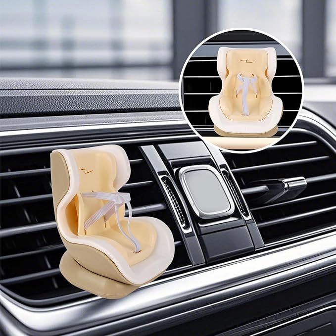 Doll Car Seat for 17cm/6.69in Dolls with Air Vent Clip & Desktop Stand, Cute Stylish Car Ornament Decorative Desktop Display Accessory for Anime & Toy Collectors