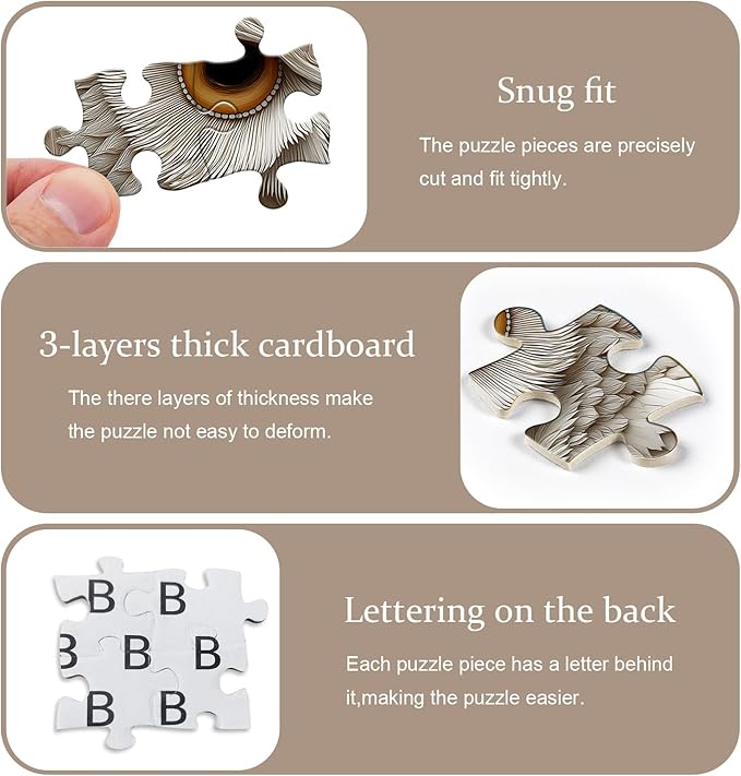 Owl Puzzles for Adults 1000 Pieces, Nature Animal Bird Unique Carved Art Puzzles, Impossible Hard Challenge Jigsaw Puzzle