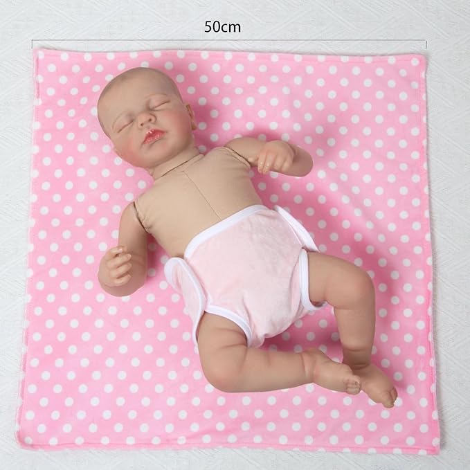 3 Pcs Reborn Baby Doll Accessories Set Bassinet + Blanket + Diaper, Thick Foldable Baby Doll Cradle Beds for 16-18 Inch Newborn Dolls Girl, Soft Sleep Babydoll Carrier Reborn Doll Accessories Pink