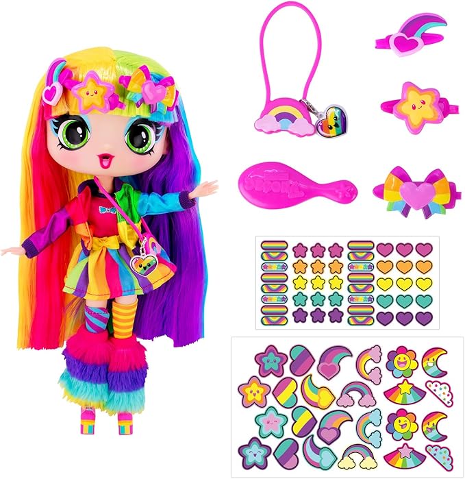 Decora Fashion Girlz 11” Doll – Rainbow Hair, Stickers & Endless Style Fun for Creative Play