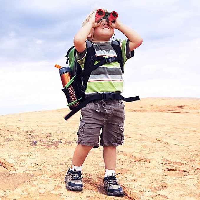 ESSENSON Binoculars for Kids Toys Gifts for Age 3-12 Years Old Boys Girls Kids Telescope Outdoor Toys for Sports and Outside Play Hiking, Bird Watching, Travel, Camping, Birthday Presents (Red)