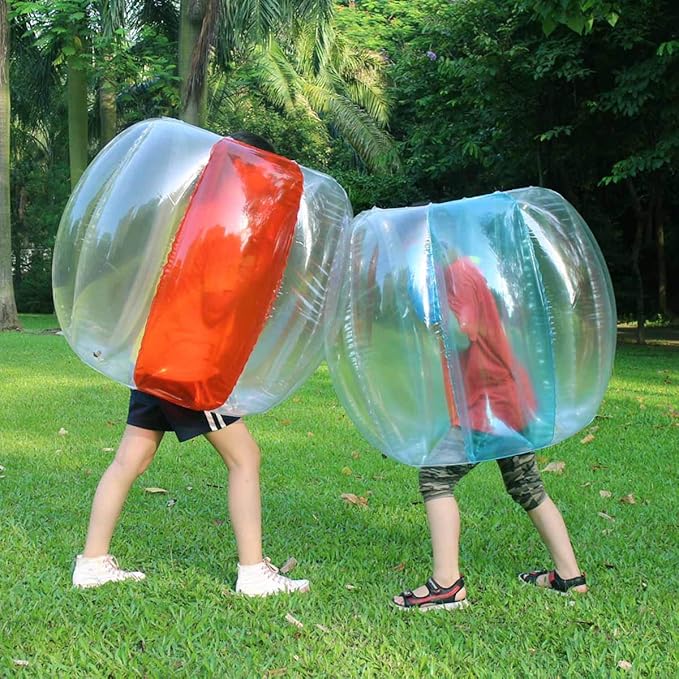 ZHUYNXIR 2 PC Sumo Balls for Kids, Bumper Bounce Balls for Kids, Kid Sumo Ball, Lawn Game Ball for Kid Outdoor Team Gaming Play for 3+ Ages (36 inch, red+red)