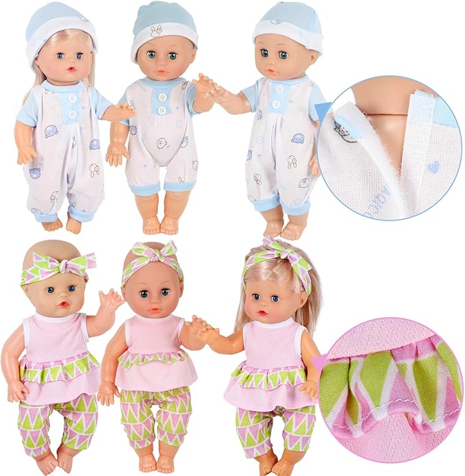 9 Sets for 9-10-11 Inch Alive Baby Doll Clothes Reborn Newborn Dress Outfits Clothing Costumes with Kitchen Accessory