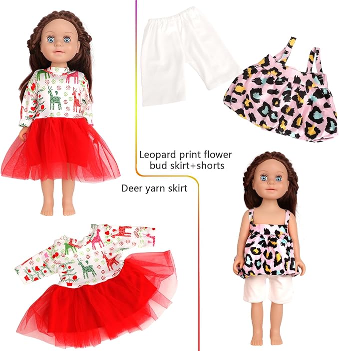 10 Sets of 18 Inch American Doll Clothes, Including 10 of Doll Clothing Dress Outfits for American Dolls, Birthday Gifts for Kids