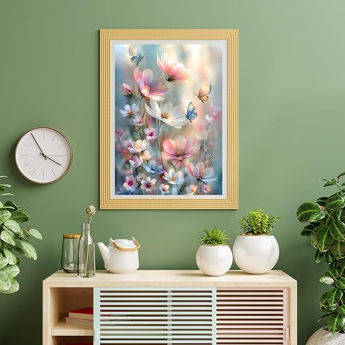 Puzzles for Adults 500 Pieces, Flowers Jigsaw Puzzles - Butterfly Blossoms, Impossible Flowers Butterfly Puzzle for Seniors Families, 20.47x14.96 Inches, 1:1 Poster, Letter On The Back