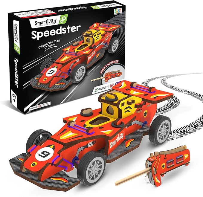 Smartivity DIY Speed CAR Toy for Kids Ages 6-12 | Build Your Own - Formula Racing Car with Launcher | Birthday Gift for Boys and Girls | STEM Learning Car Toys for 6,7,8,9,10,11,12 Years