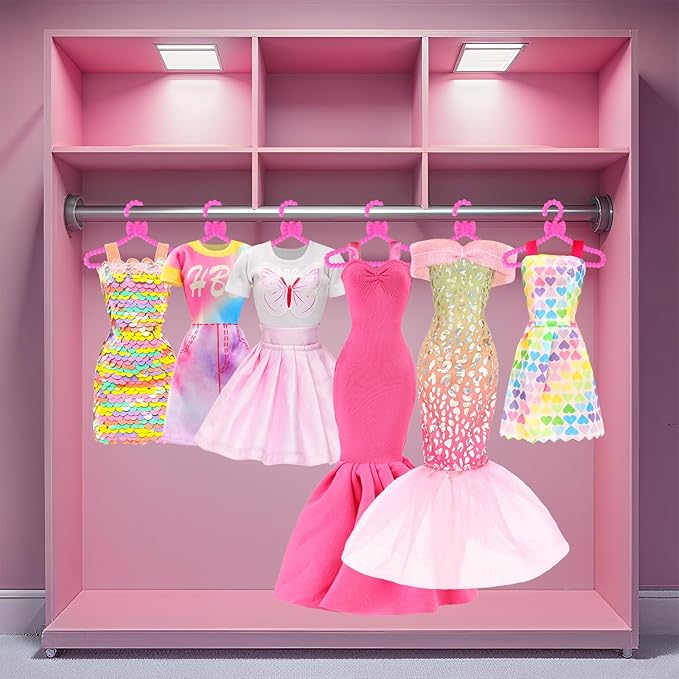 18 Set Doll Clothes Includes 8 Fashion Dresses 2 Long Evening Dress 2 Sequin Dresses 6 Tops 2 Pants 2 Skirts 2 Shorts Casual Outfits for 11.5 Inch Girl Dolls