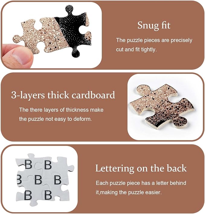Impossible Puzzles for Adults 1000 Pieces, PICKFORU Black Women Aesthetic Art Puzzle, Beauty Elegant Lady Diamond Aesthetic Art Challenge Jigsaw Puzzle