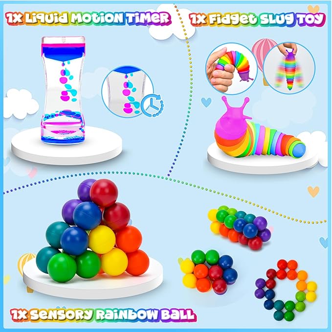 15Pack Fidget Toys Bulk for Kids Adult, Easter Basket Stuffers Gifts Sensory Autism ADHD Autistic Figette Classroom Treasure Prize Box School Must Have Stress Anxiety for Age 5-7 8-12 Valentines Day