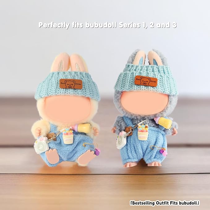 Doll Clothing for Labubu, Premium Outfits for Labubu Dressing up, Doll Accessories for Labubu(Blue Overall)