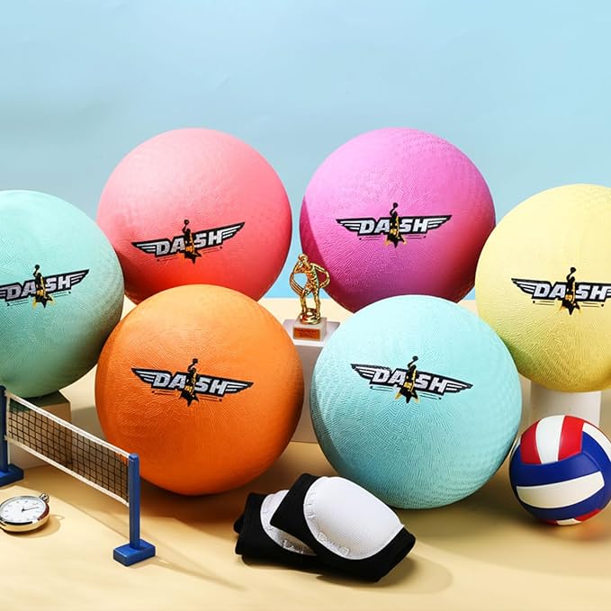 Jerify 8.5 Inches Playground Balls Kickball Bulk, Colorful Inflatable Sports Bouncy Balls, Dodgeball, Kickball for Official Play, and Fun Indoor and Outdoor Toys and Gift