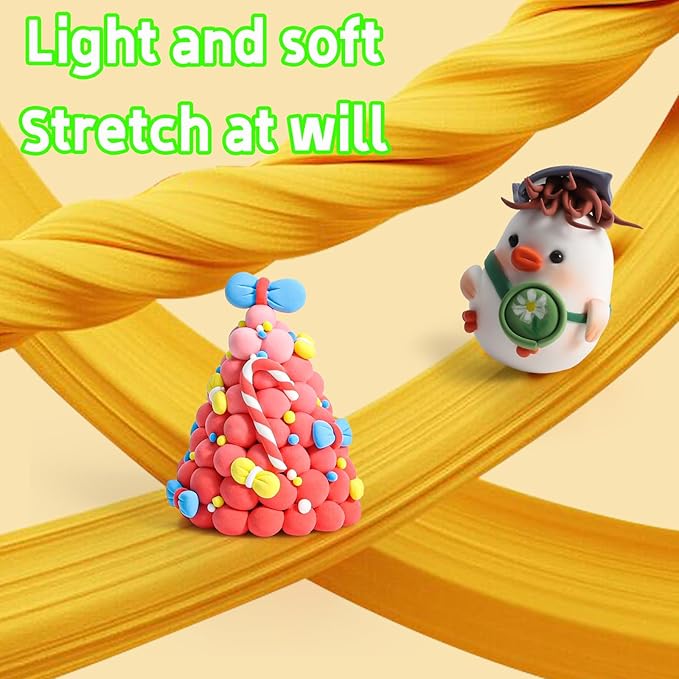 Air Dry Clay 96 Colors, Modeling Clay Kit, Model Magic Sculpting Set, Ultra Light & Soft, Safe Non-Toxic DIY Art and Crafts School Projects, Home Party Favors Toy for Boys & Girls Kids