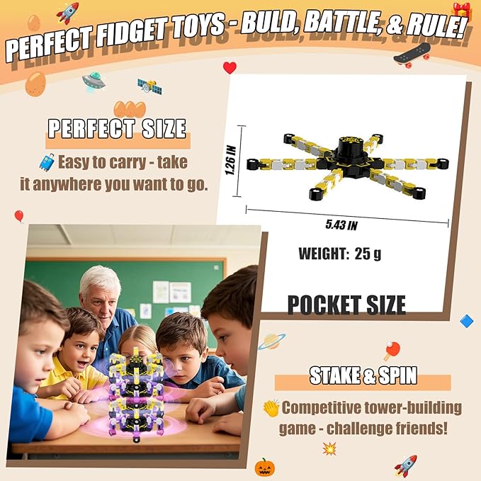 Easter Basket Stuffers Gifts for Boys Girls Toddlers 4Pcs Transformable Fidget Spinners for Kids Fidget Toys Teens Adults Quiet Airplane Road Trip Travel Activities Essential Autism ADHD C