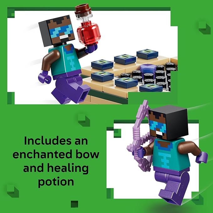 LEGO Minecraft Nether & End Portal Journey Building Toy for Boys & Girls - Video Game Playset & Toy Figures for Kids, Ages 7+ - W/Cool Hero Minifigure - Gift Idea for Birthdays - 21584