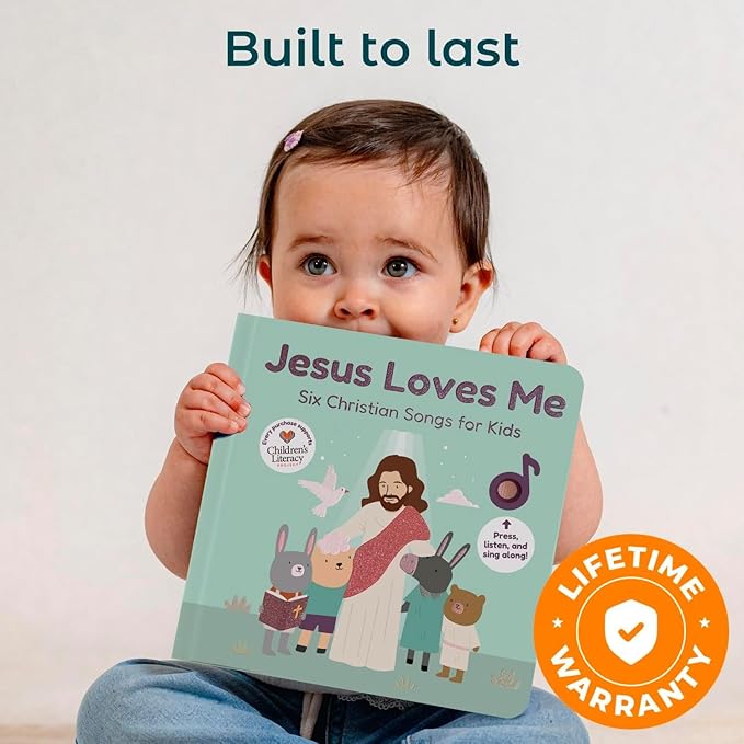Cali's Books Jesus Loves Me Music Book for Toddlers 1-3 Years Old - Singing Christian Musical Book Kids, Headphone Jack, Interactive Learning Baby Sound Books, Song Toys for Children Girls and Boys