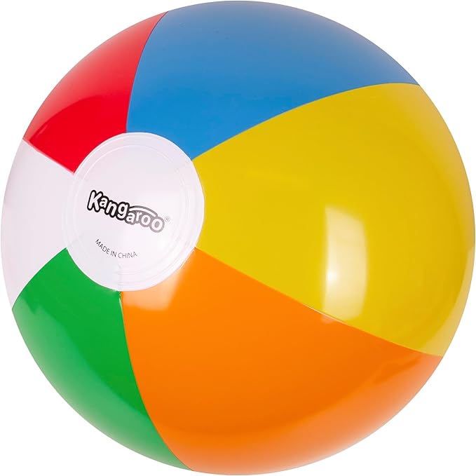 Kangaroo 12 Pack Inflatable Beach Balls for Kids & Adults – 12” Colorful Pool Fun Party Favors, Bulk Beach Toys for Swimming Games, Luau, Birthday, Summer Pool Party Decorations Supplies