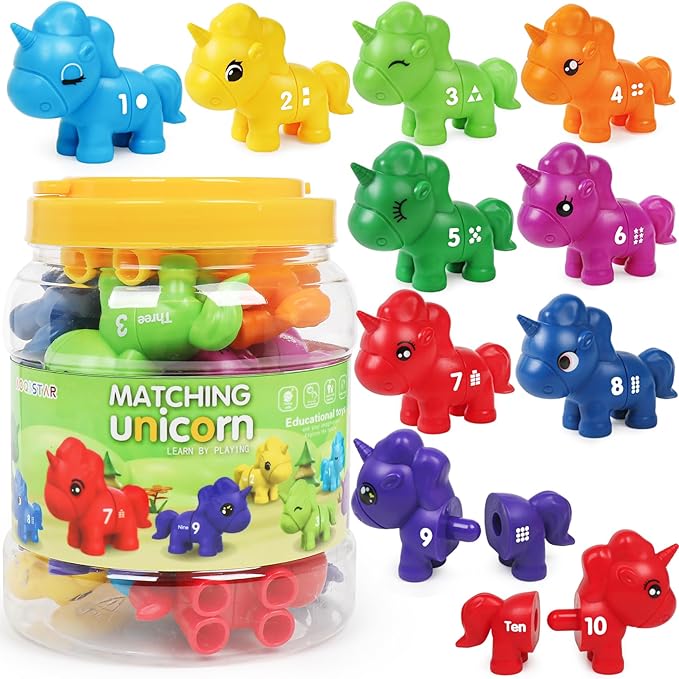 Numbers Matching Game Fine Motor Toy, Toddler Number Learning Toys,1 2 3 Educational Learning Sensory Sorting Toys Preschool Math Games Activities Sets for Toddlers Kids Ages 3 4 5