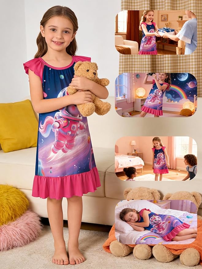 LQSZ Doll and Girl Matching Nightgown Outfit Pajamas Nightie Nightgown for Girls and Dolls Clothes