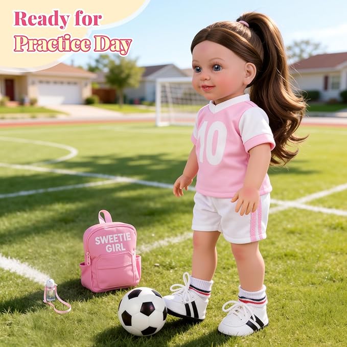 BABESIDE American Realistic Baby Doll Girl, 16 Inch Pretend Play Dolls Set, Real Life Baby Dolls Complete with Clothes and Toy Accessories for Kids Age 3+
