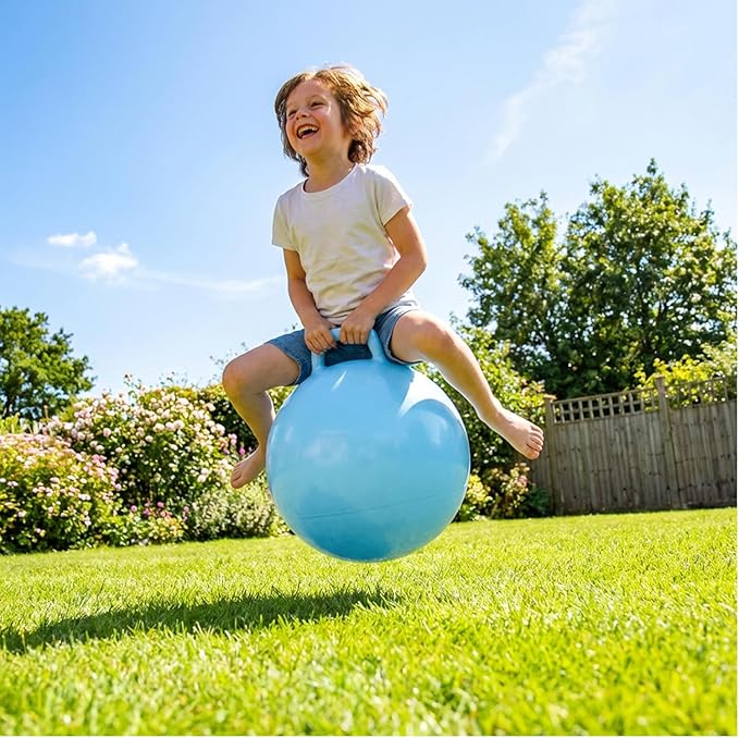 Blue Hopper Ball - 18" (1 Pc.) - Thick Vinyl Jumping Ball with Handle - Perfect for Indoor and Outdoor Active Play