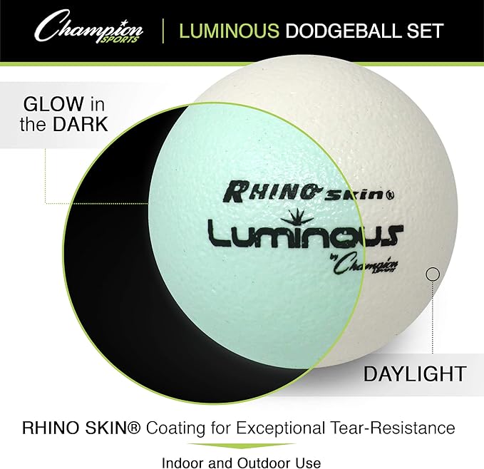 Champion Sports Rhino Skin Luminous Dodgeball Set