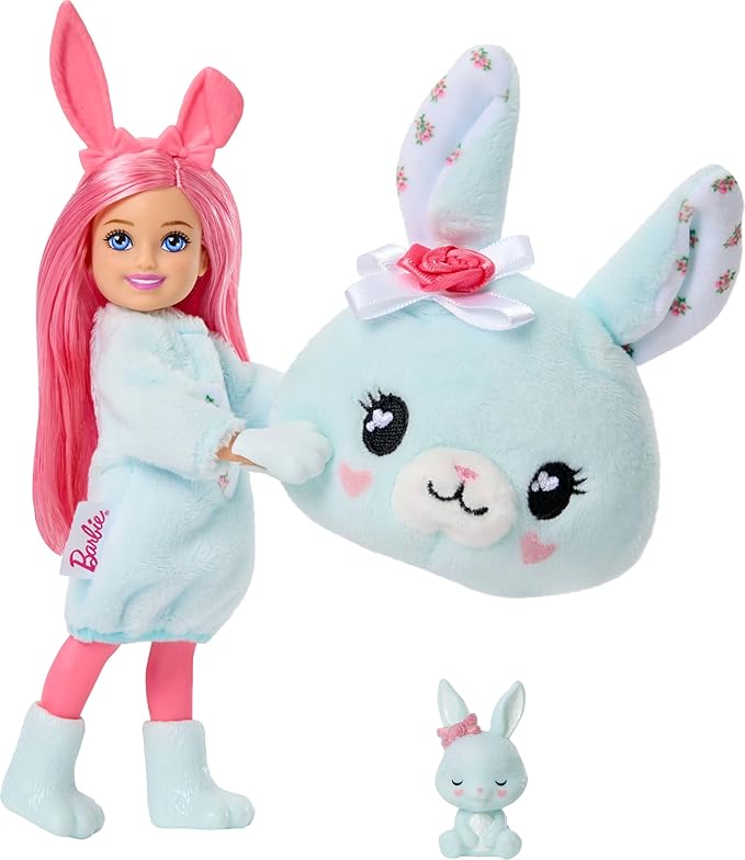 Barbie Cutie Reveal Cuddly Series Chelsea Small Dolls & Accessories with 6 Surprises Including Color Change & Mini Pet (Styles May Vary)
