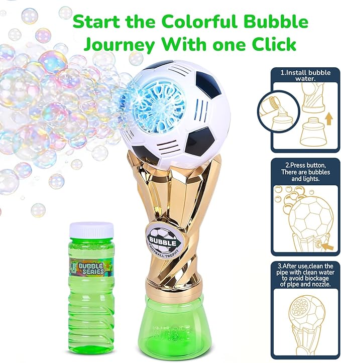 Football-Shaped Bubble Machine, Perfect for Children to Play with Complete with Bubble Solution – The Ideal Toy Bubble Machine for Kids